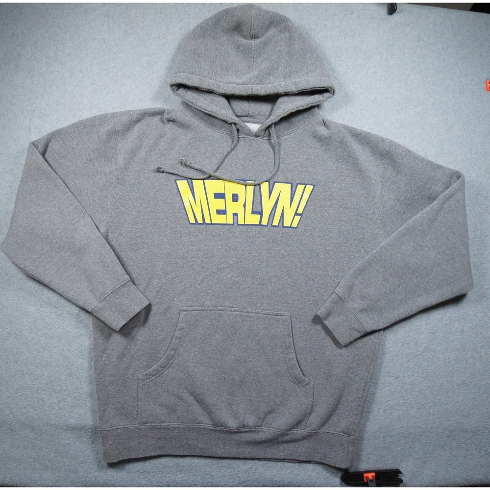 Brockhampton Sweatshirt Mens Large Gray Hoodie Merlyn Hip Hop Rap Sweater Adult